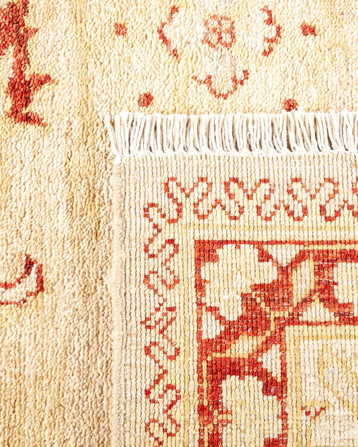 Hand-Knotted One-of-a-kind Hand Made Traditional Ziegler Ivory Area Rug For Sale