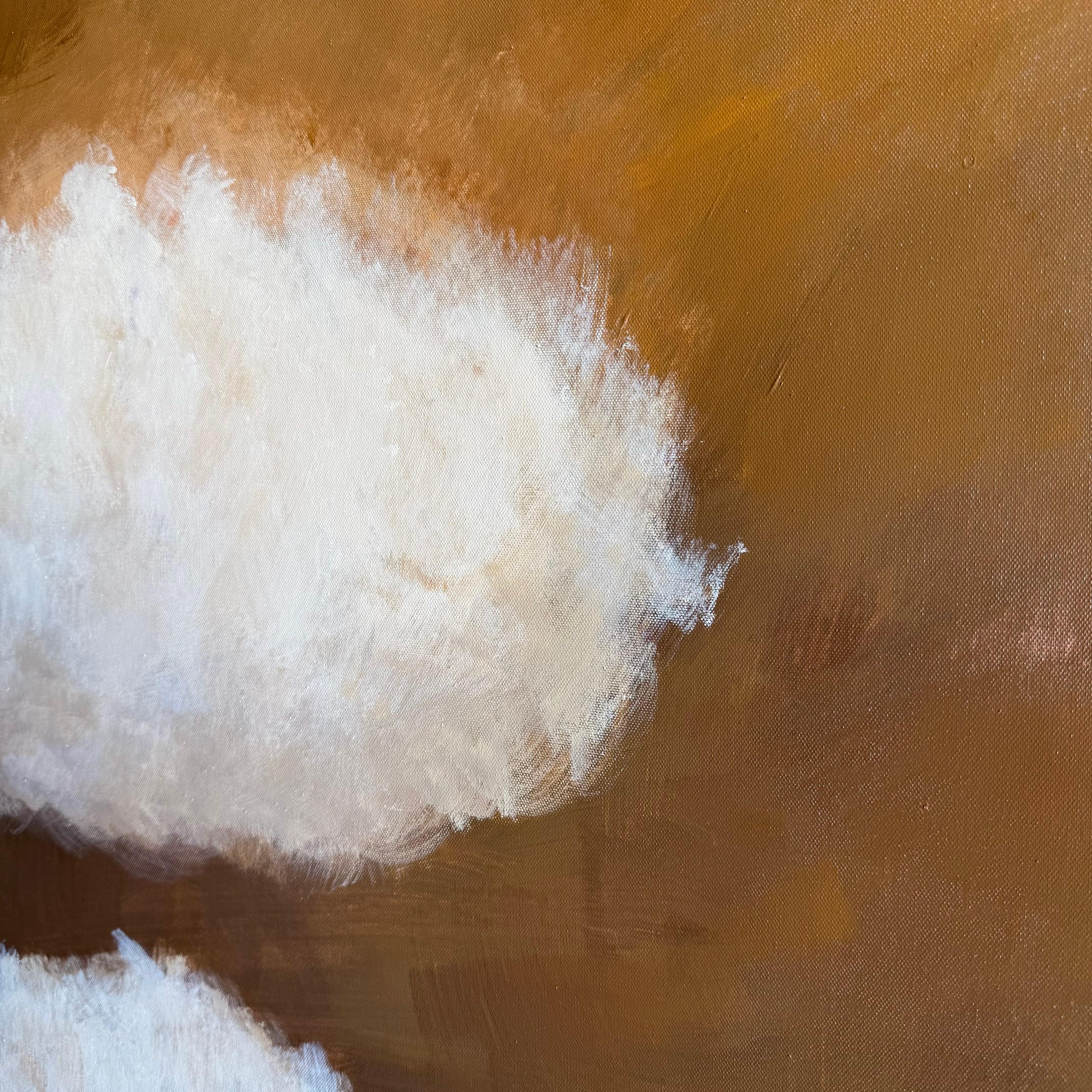 Nuage unique peint à la main dans un cadre en bois Neuf - En vente à Old Town Orange, CA