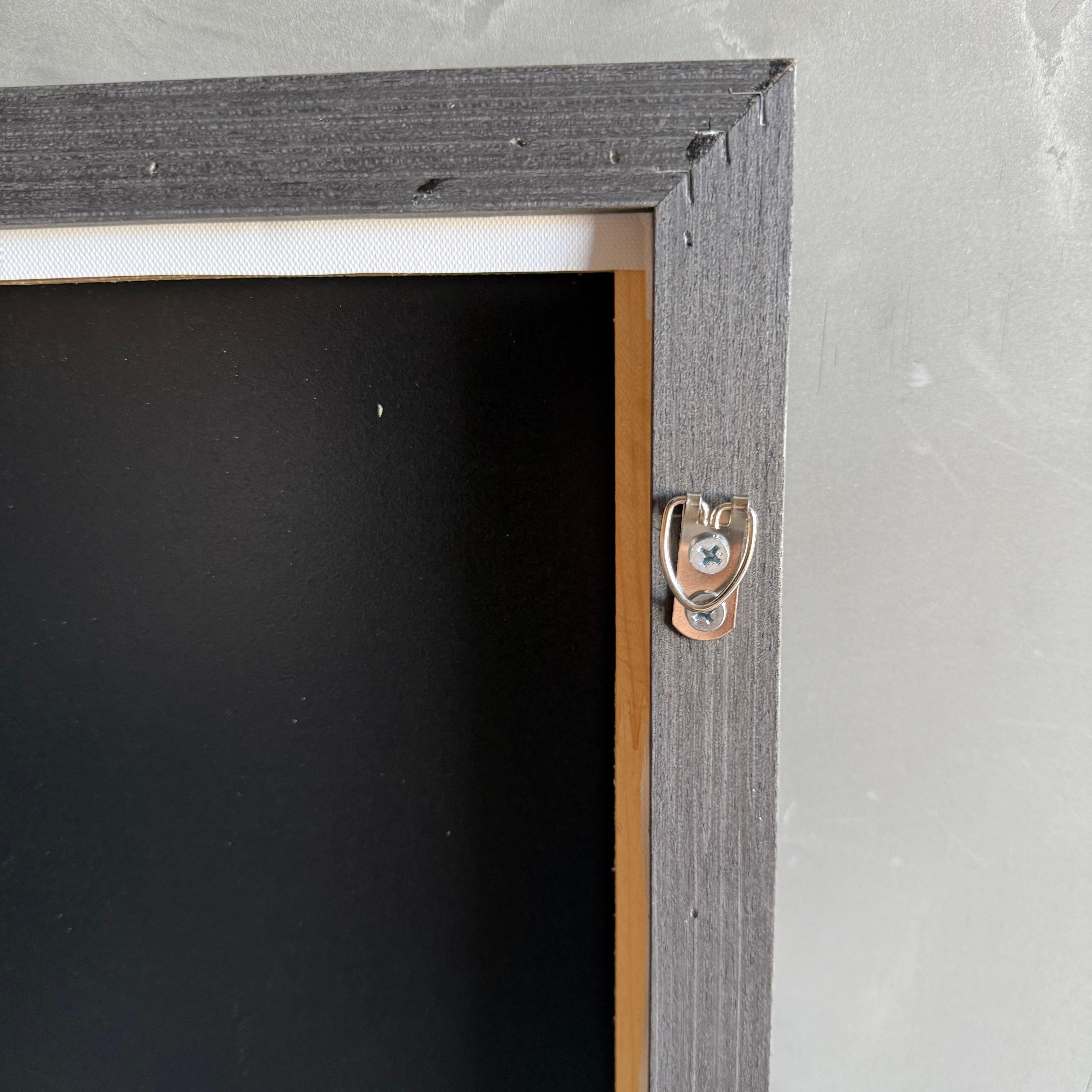 Nuage unique peint à la main dans un cadre en bois en vente 4