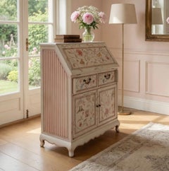 One-of-a-Kind Hand Painted Victorian Revival Bureau.