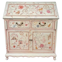 One-of-a-Kind Hand Painted Victorian Revival Bureau.