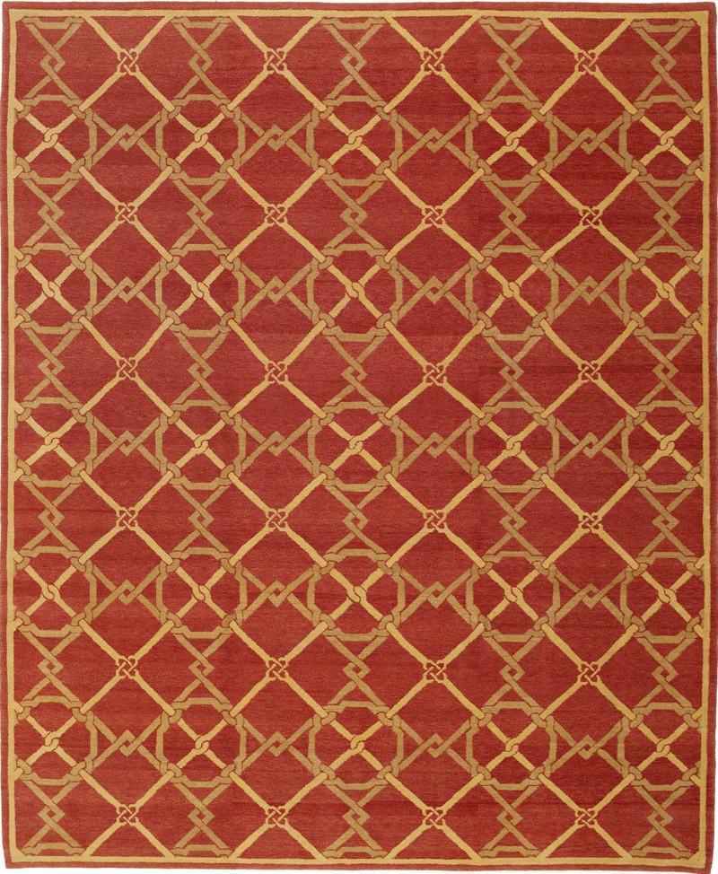 Based on an original Asmara painting, Ascot interprets how legendary American Interior Designer Billy Baldwin might design an English Stately House. An antique red is overlaid with honey and gold geometry reminiscent of marquetry. Made with Fine