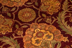 Traditioneller handgewebter luxuriöser roter / blauer Teppich aus Wolle 4''1x5''10