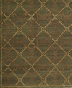 Luxury Savonnerie Wool Brown / Brown Area Rug 8'1"x9'8"
