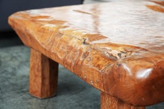One-of-a-Kind Handcrafted Solid Oak Table - Organic Shape & Warm Patina