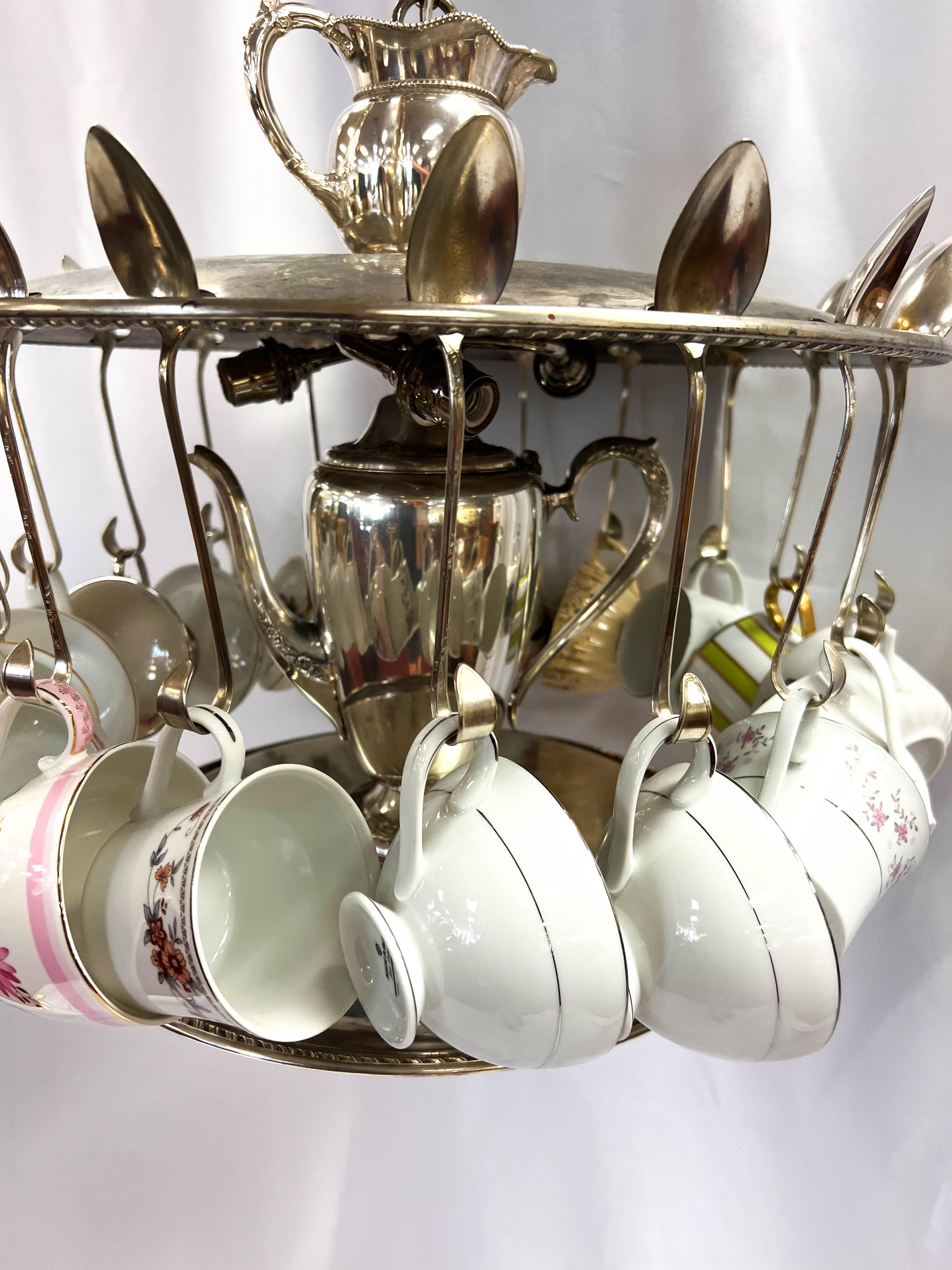 American One-Of-A-Kind Handcrafted Teacup Chandelier