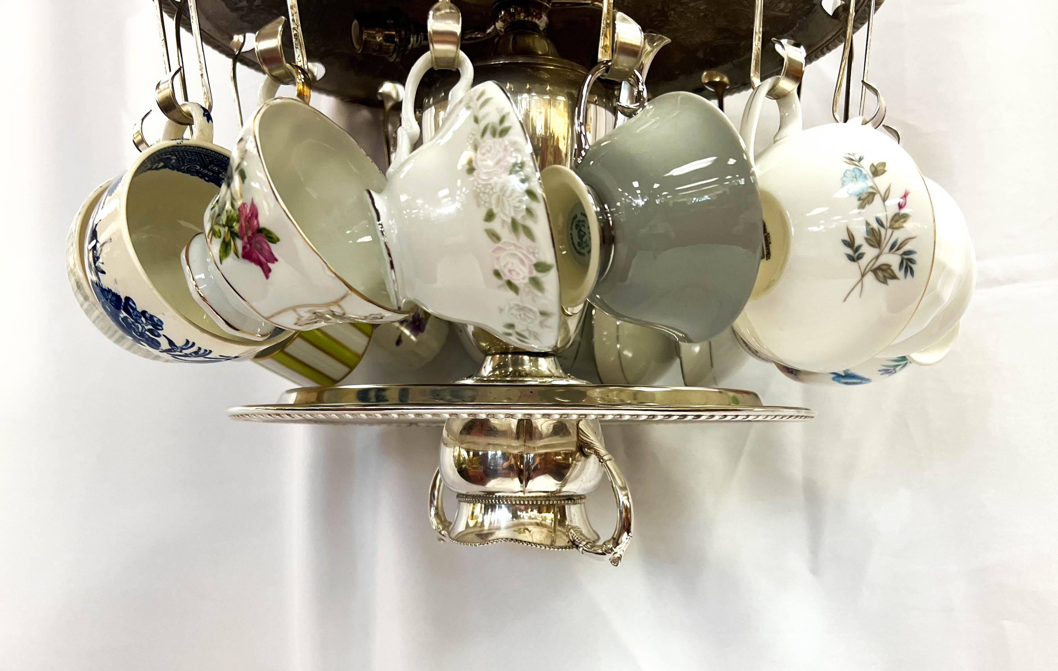 Late 20th Century One-Of-A-Kind Handcrafted Teacup Chandelier