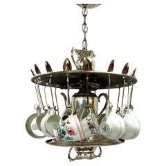 Used One-Of-A-Kind Handcrafted Teacup Chandelier