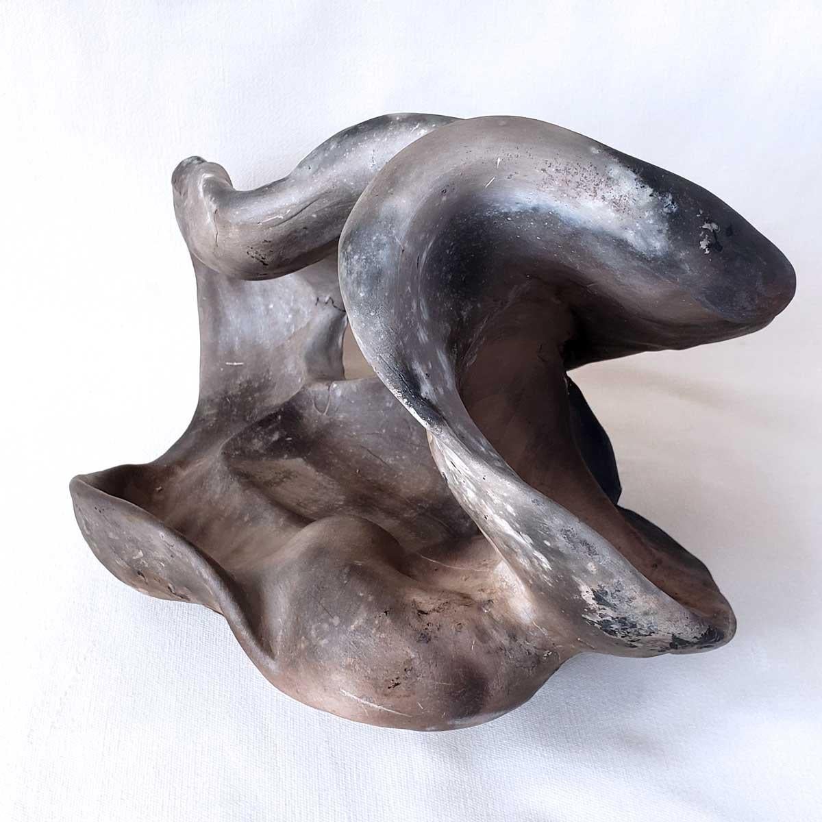 One of a Kind Handmade Ceramic Sculpture, smoke fired, Cloud Nebula In New Condition In Kingston, NY