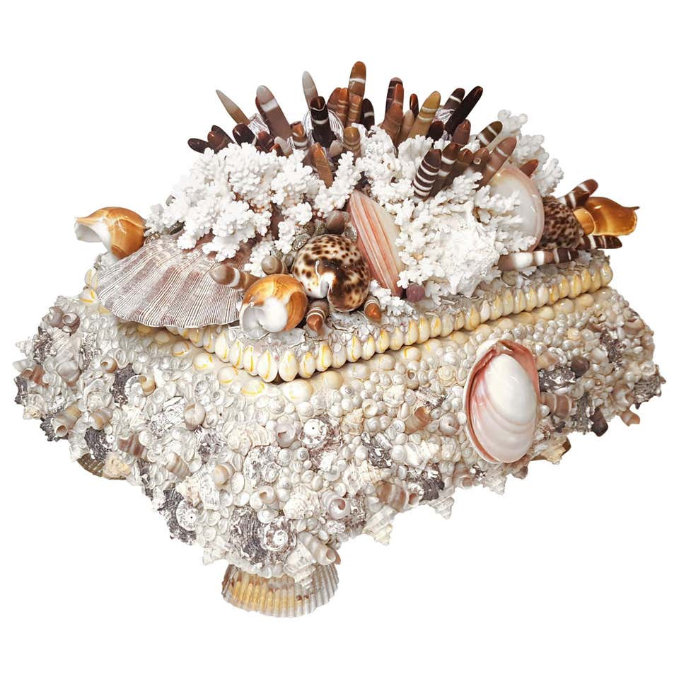 One-of-a-Kind Handmade Exotic Sea Shell Encrusted Large Scale Jewelry ...