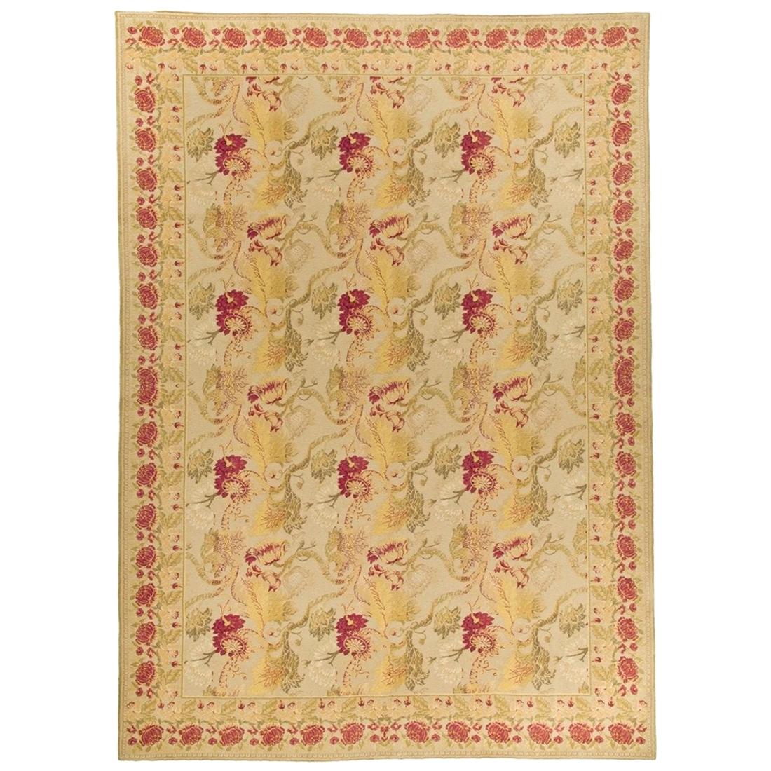 Handwoven Wool Area Rug 8'3 x 10'3 For Sale