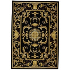 Aubusson Style Handwoven Wool Area Rug 4'10 x 7'1