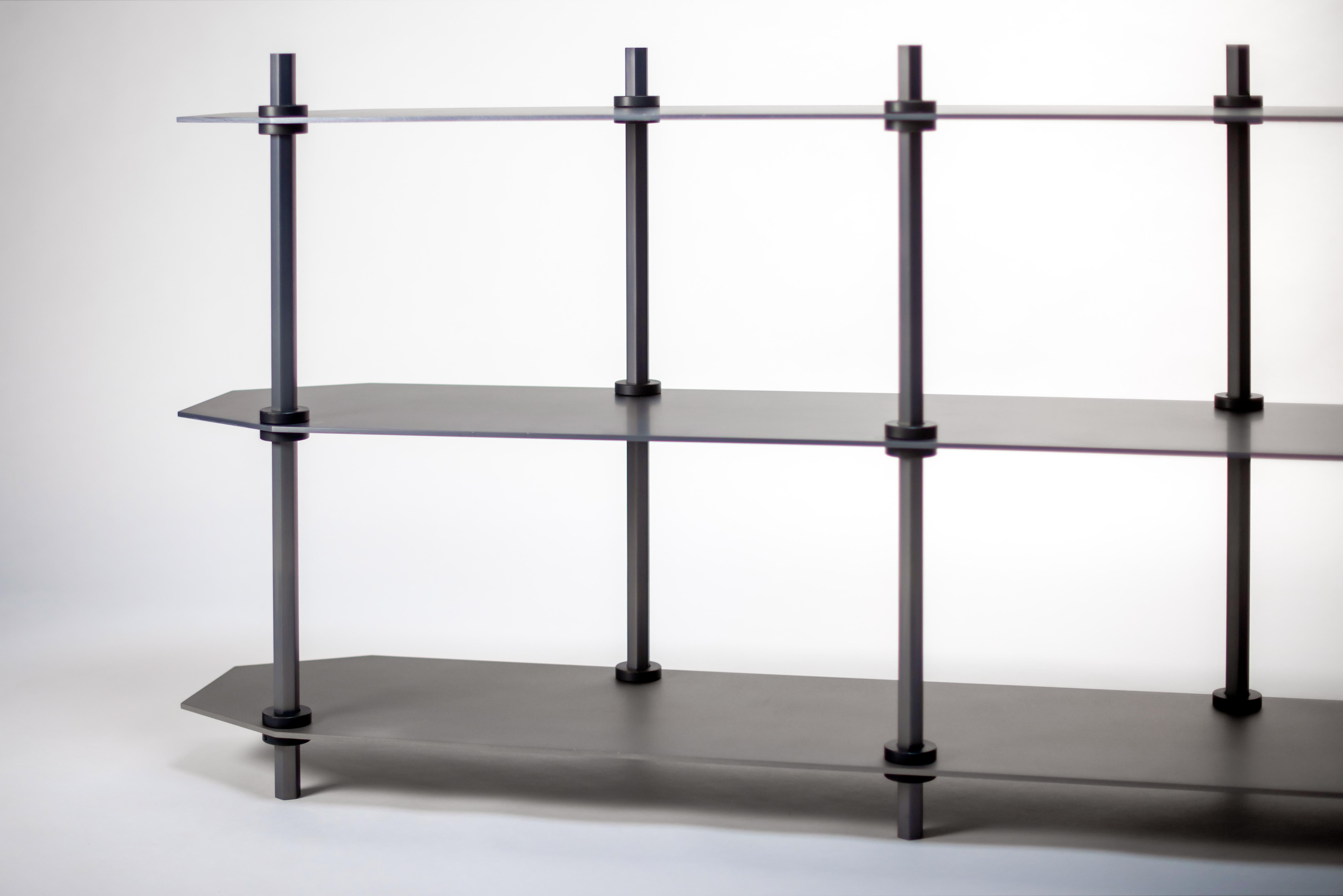 Contemporary One of a Kind Hex Shelving in Anodized Aluminum Gradient 