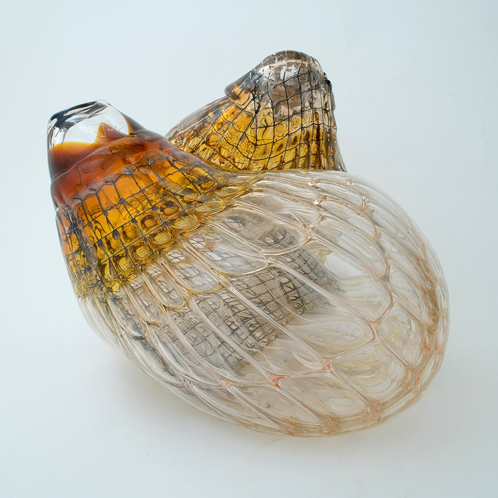 Modern One of a Kind Honeycomb Object Glass Sculpture by German Artist J. F. Zimmermann For Sale