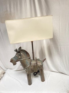 One of a kind "Horse " Studio pottery lamp by Vallauris