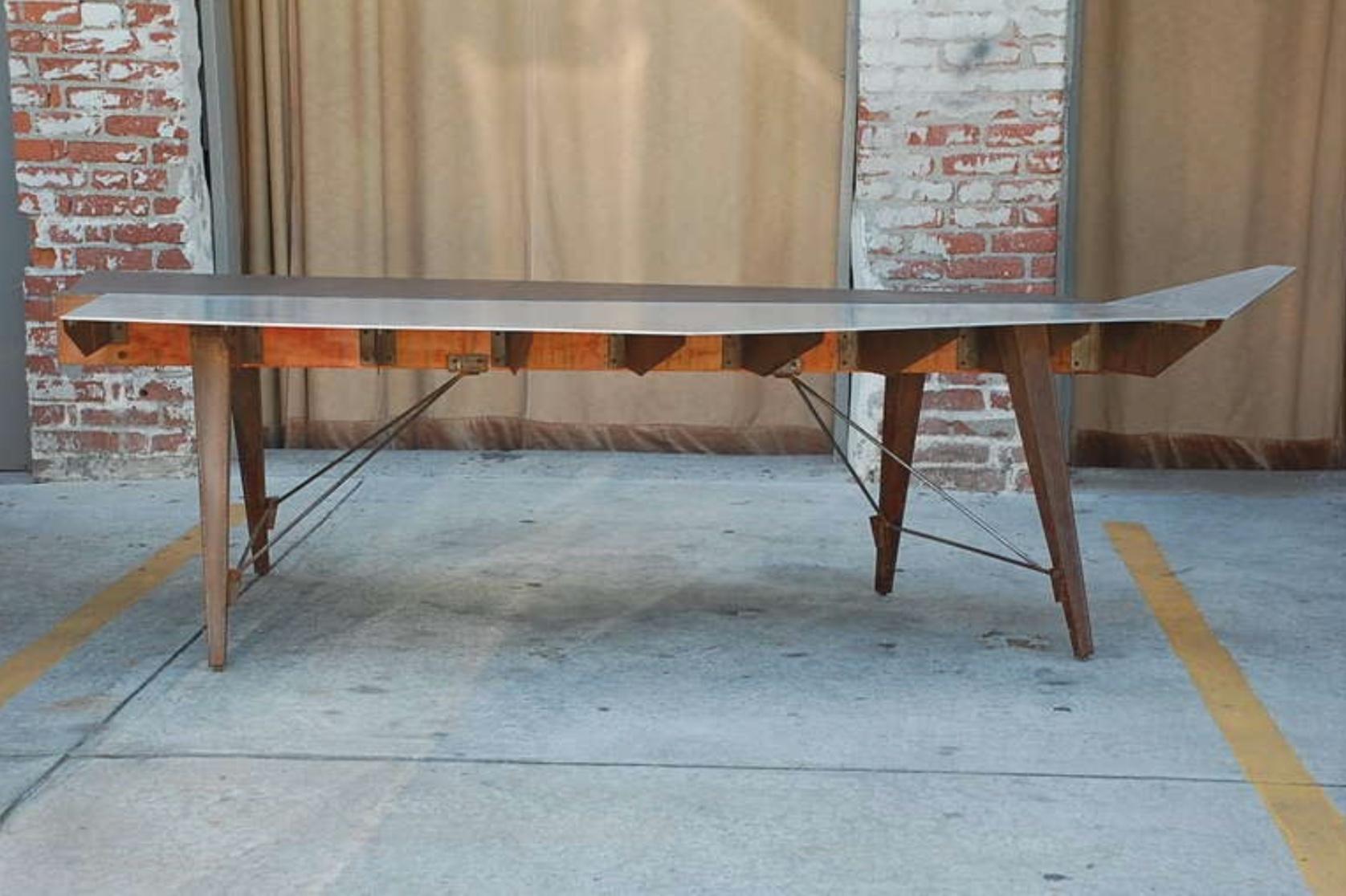 One of a Kind Industrial Studio Work Table / Desk In Good Condition For Sale In Los Angeles, CA