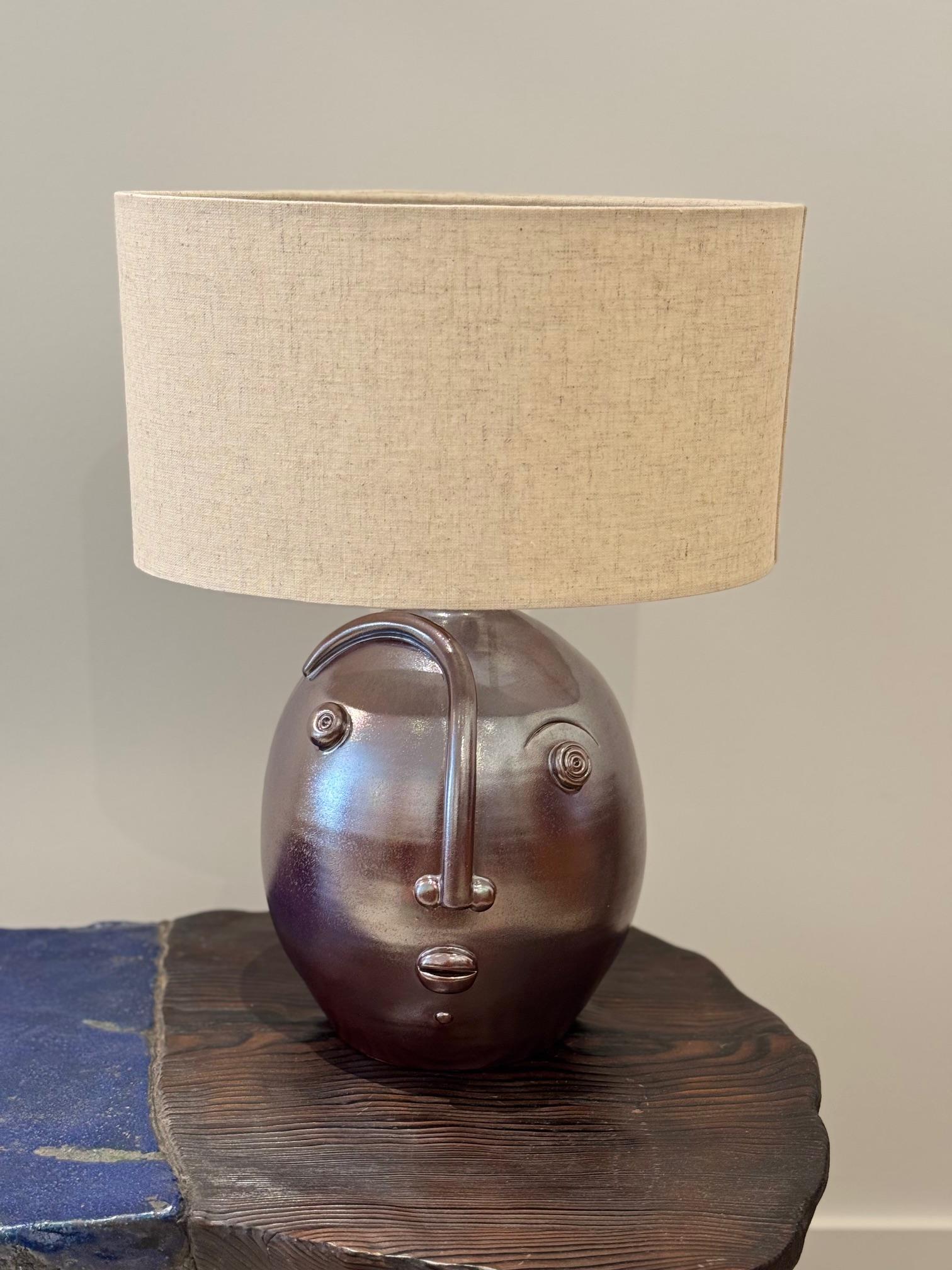 One of a Kind Iridescent Ceramic Lamp Base 