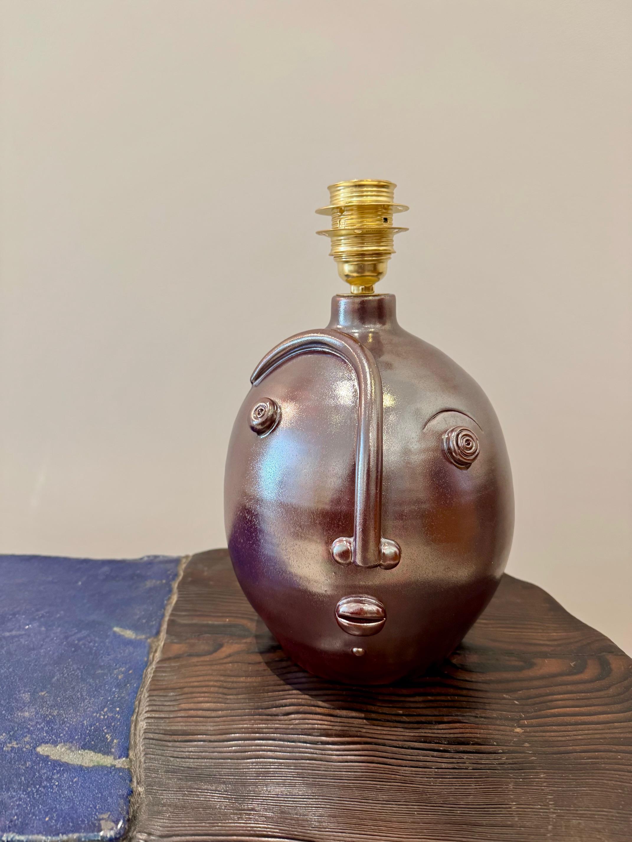 One of a Kind Iridescent Ceramic Lamp Base 