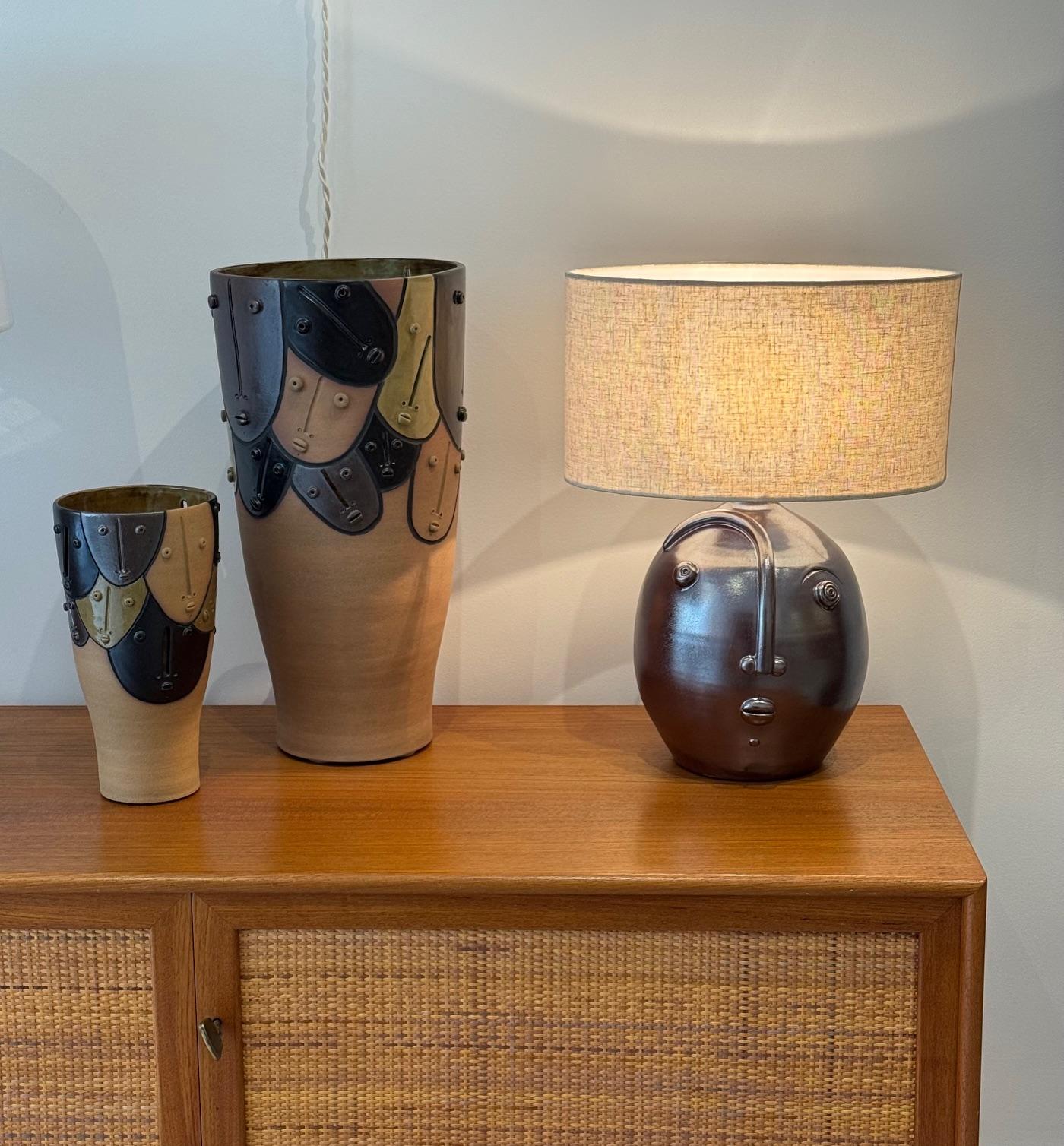One of a Kind Iridescent Ceramic Lamp Base 