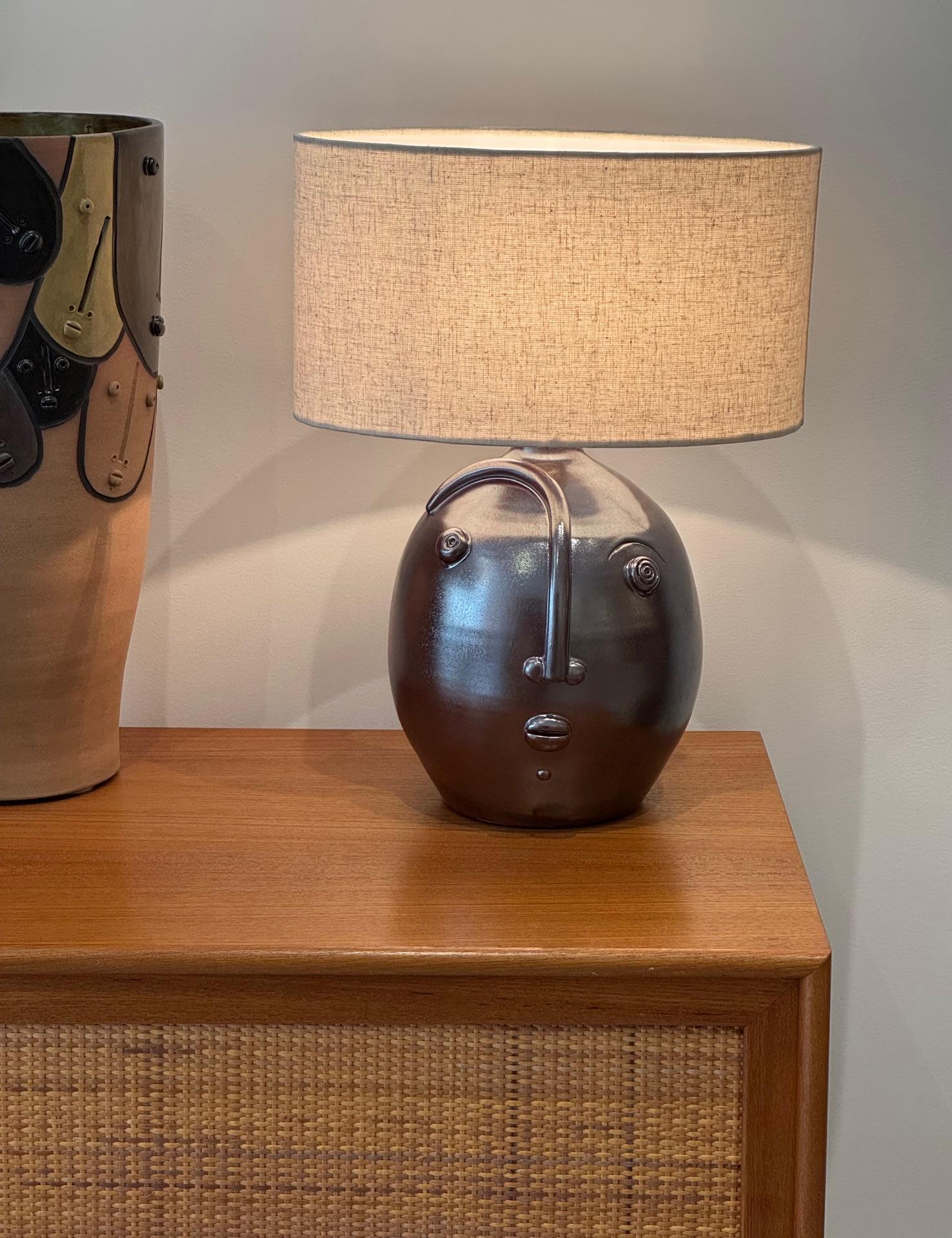 One of a Kind Iridescent Ceramic Lamp Base 