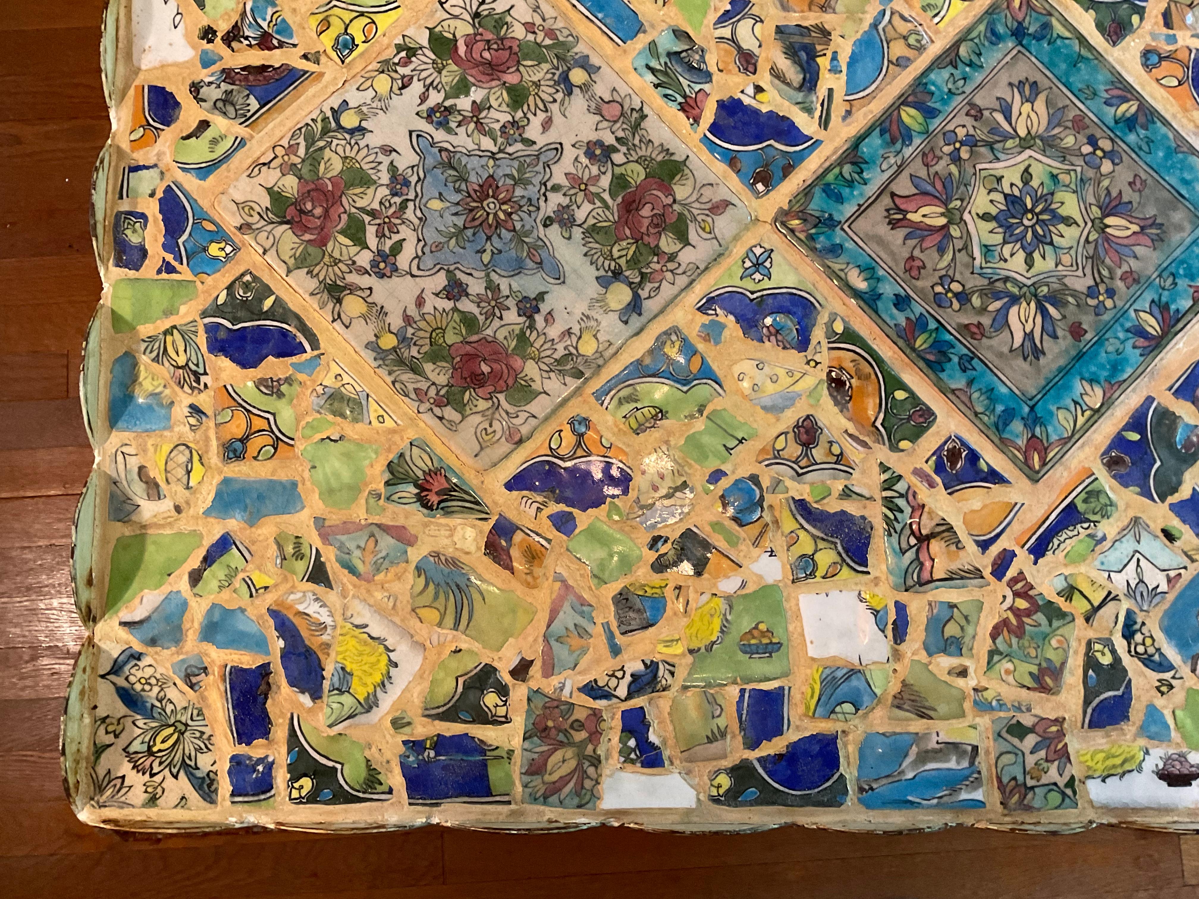 Table basse en fer, unique en son genre, en carreaux persans, par Joseph Malekan en vente 4