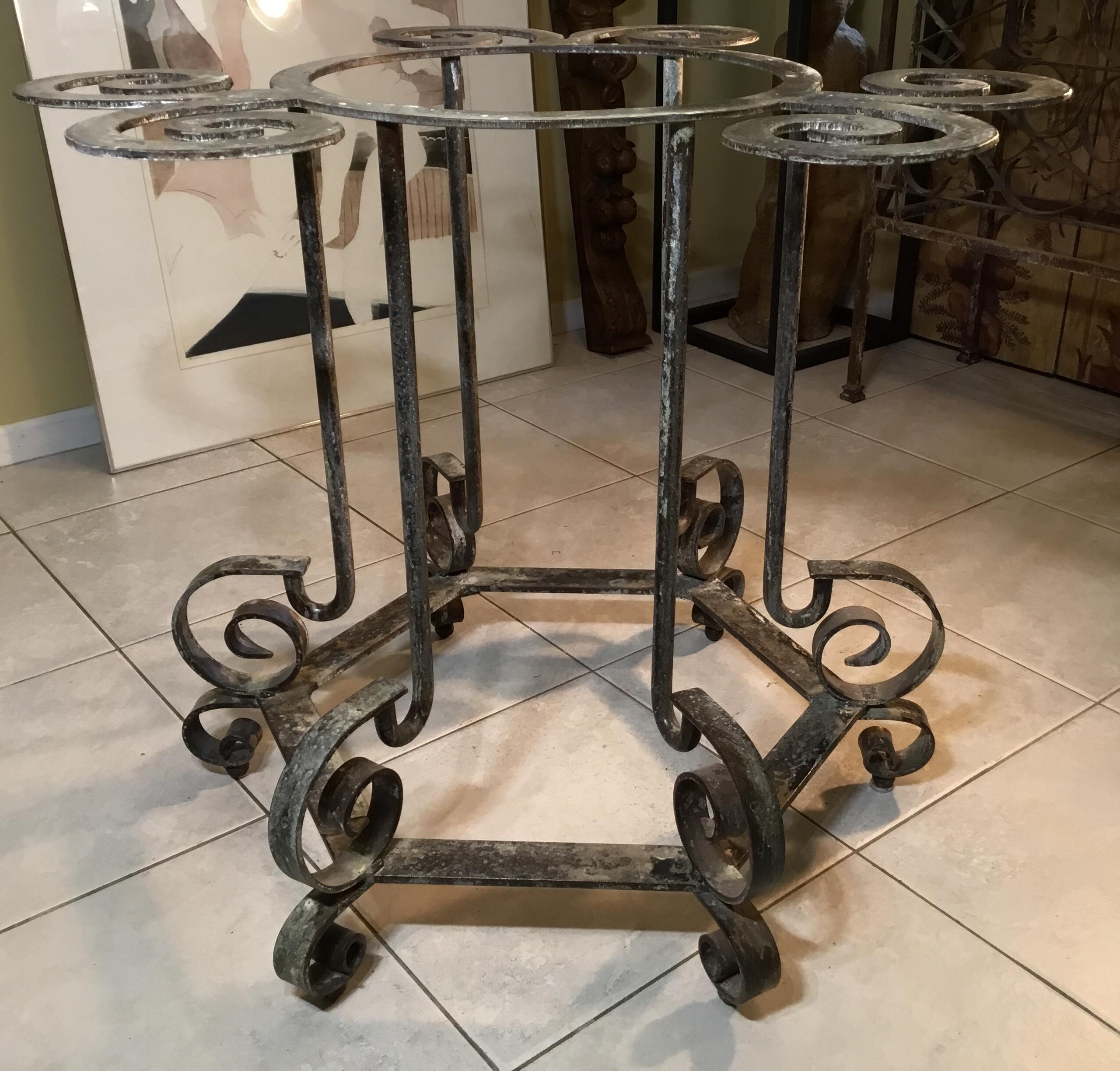 One of a Kind Iron Spiral Top Center Table For Sale 8