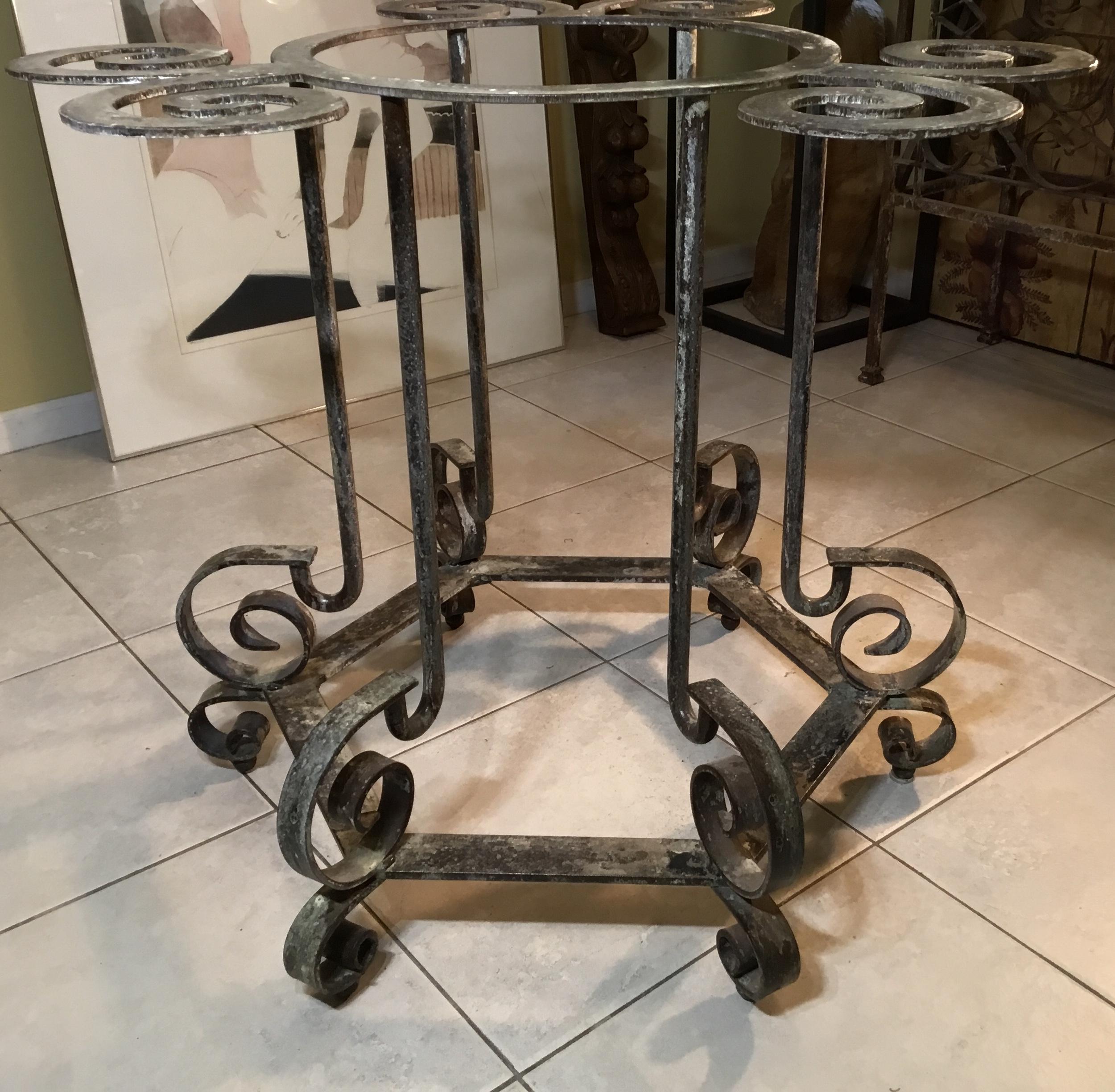 One of a Kind Iron Spiral Top Center Table For Sale 10