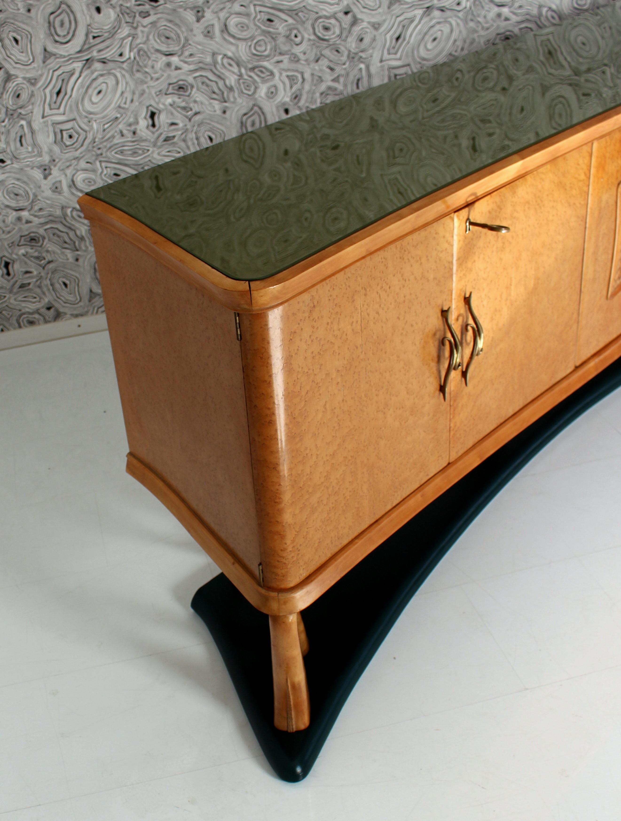 One of a Kind Italian Midcentury Sideboard with Bar Cabinet a. Vittorio Dassi For Sale 3