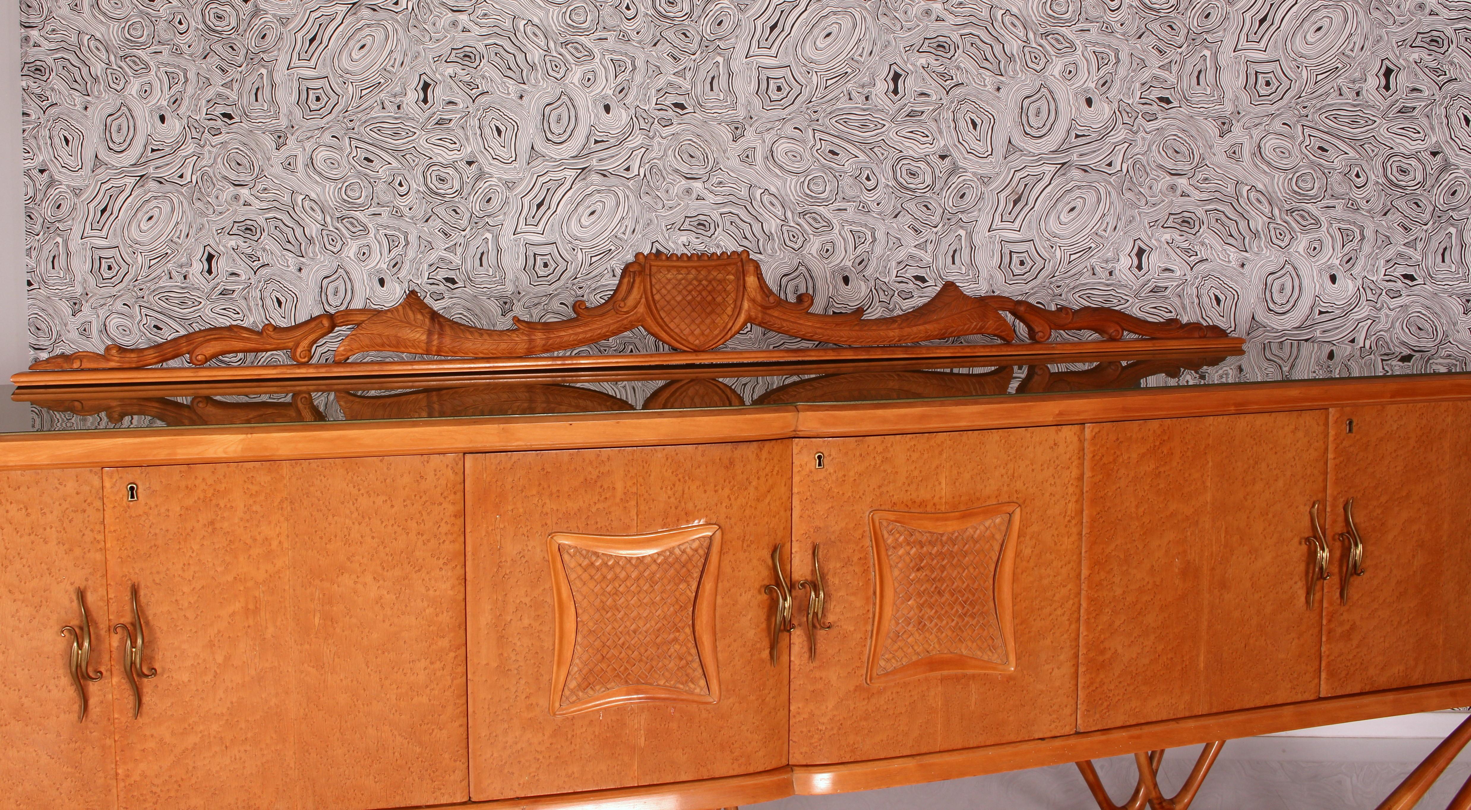 One of a Kind Italian Midcentury Sideboard with Bar Cabinet a. Vittorio Dassi For Sale 11