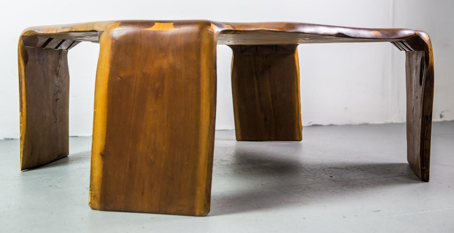 American Craftsman One of a Kind James Monroe Camp Studio Coffee Table in Walnut USA 1975