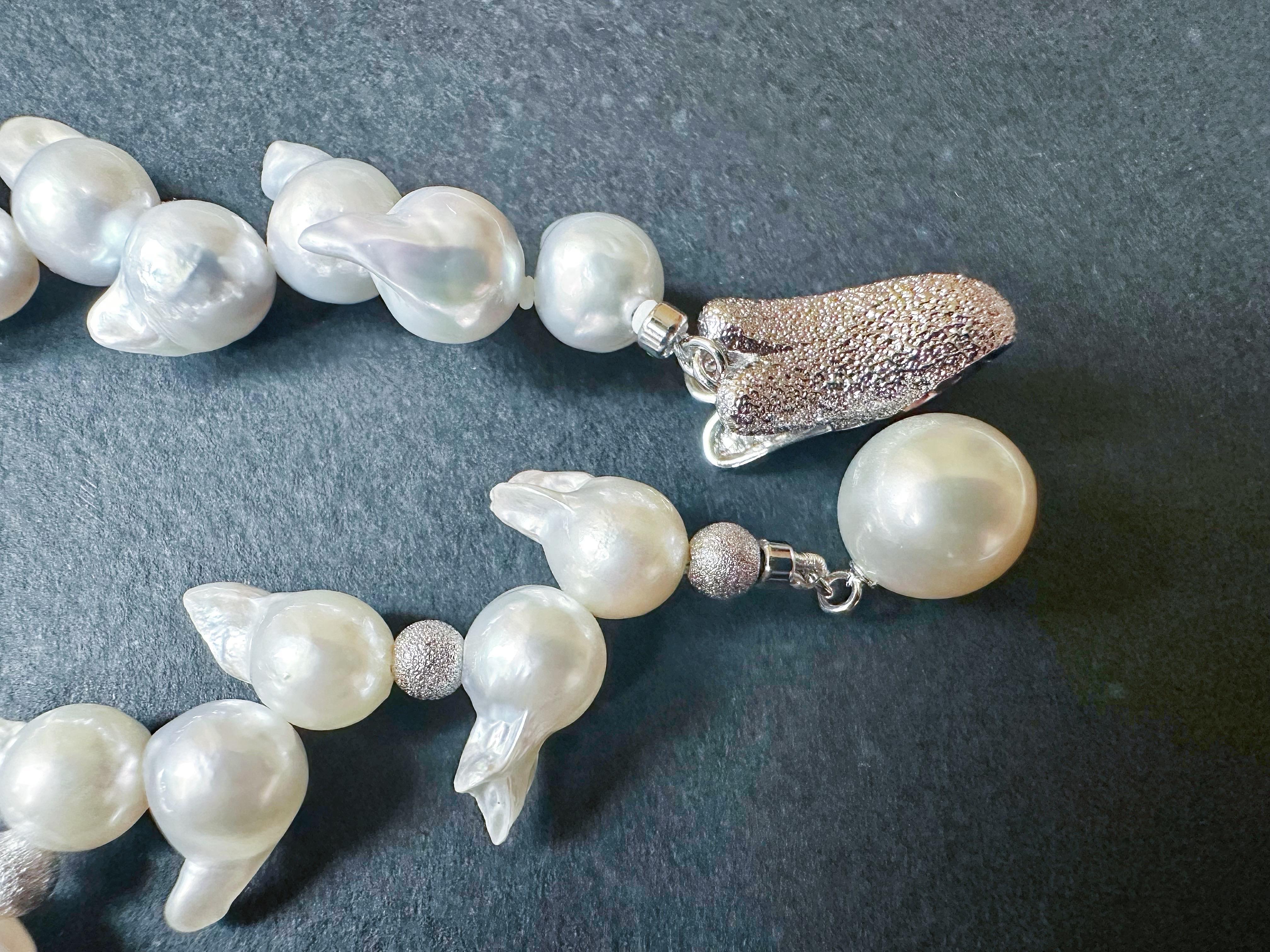 One-of-a-Kind Japan Akoya Pearl Long Necklace Wheat Ear Design For Sale 7