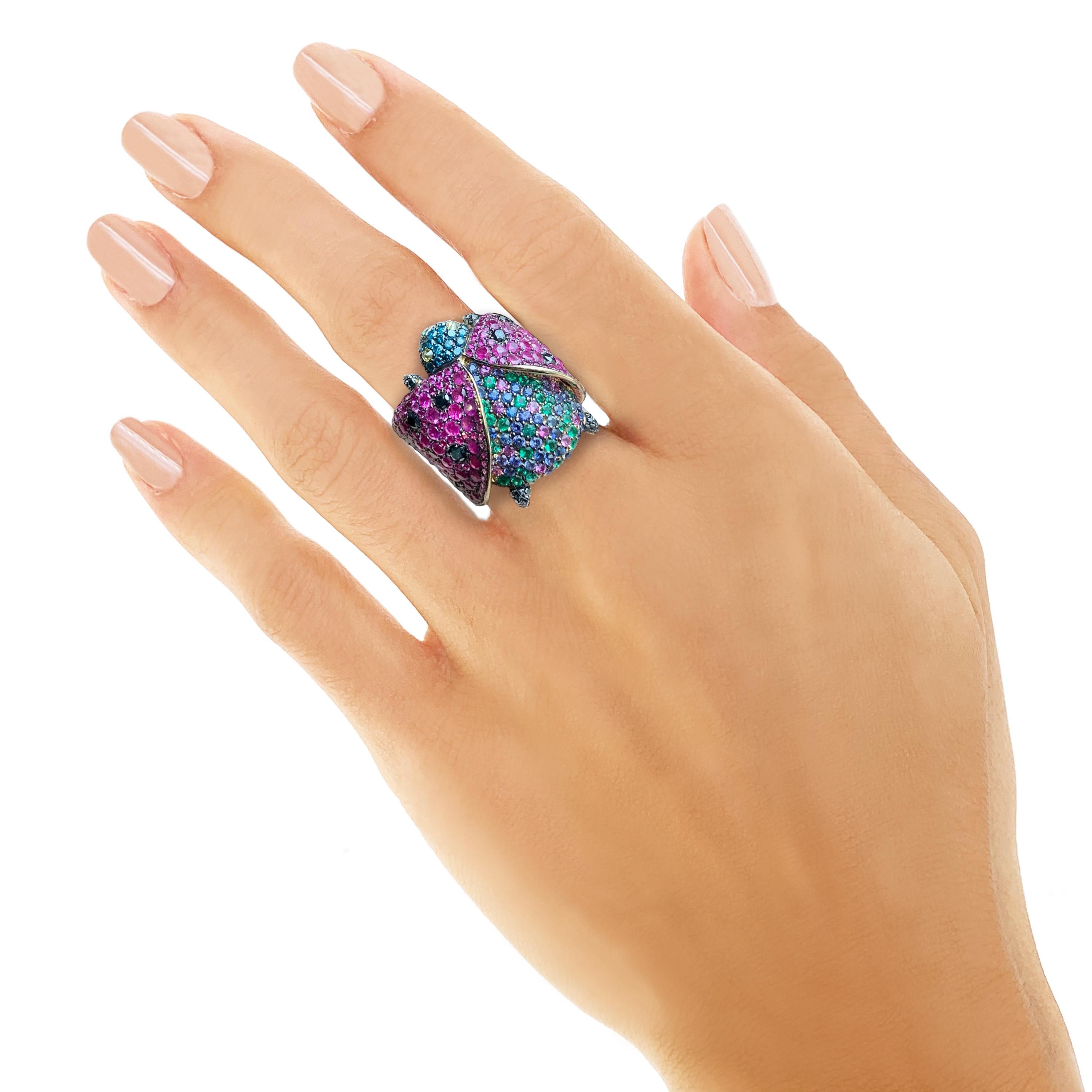 Contemporary Rosior one-off Diamond, Ruby, Sapphire and Emerald 