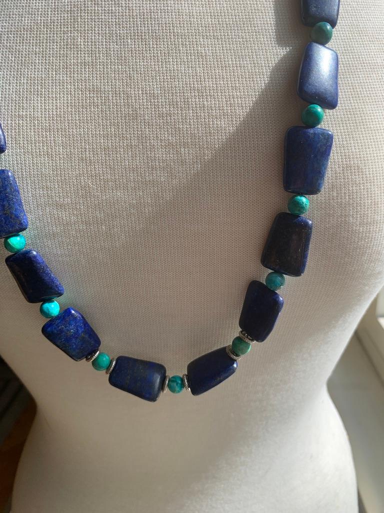 Unique en son genre Lapis et Variscite, et Sterling Neuf - En vente à New York, NY