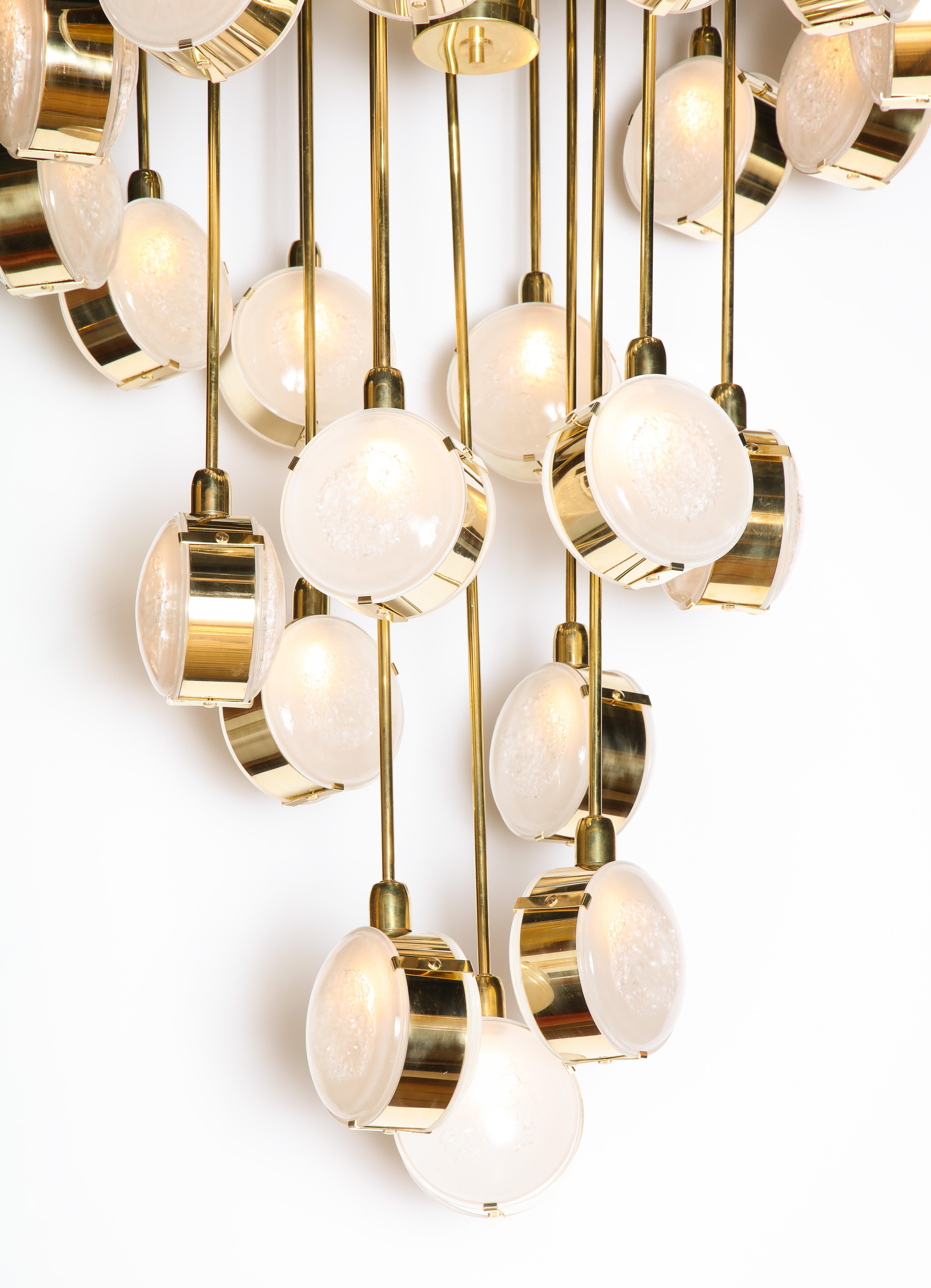 cascading glass globe chandelier