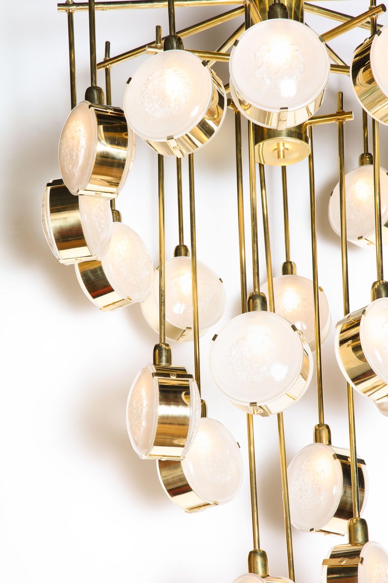 Brass and Murano Glass Globe Large Contemporary Spiral ...