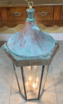 One of a Kind Large Hanging Copper Lantern