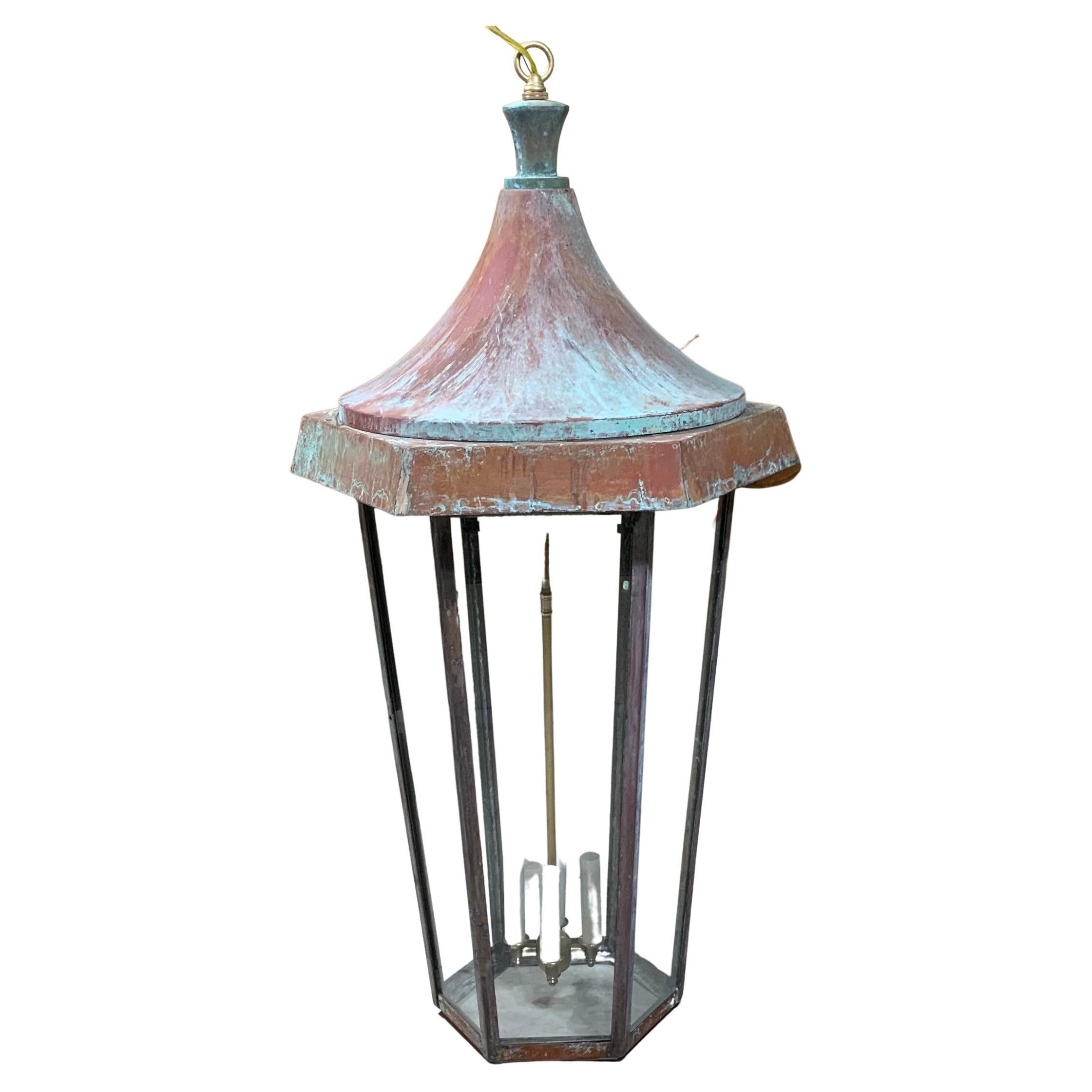 One of a Kind Large Hanging Copper Lantern at 1stDibs | large copper  lanterns, large copper lantern