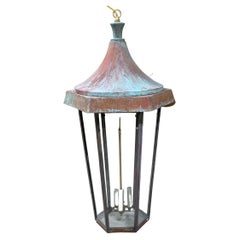 One of a Kind Large Hanging Copper Lantern