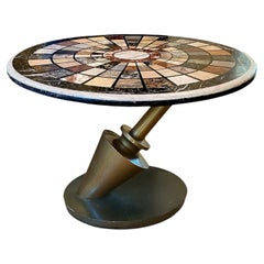 One-of-a-kind Marble Specimen Center Table with Cantilever Base