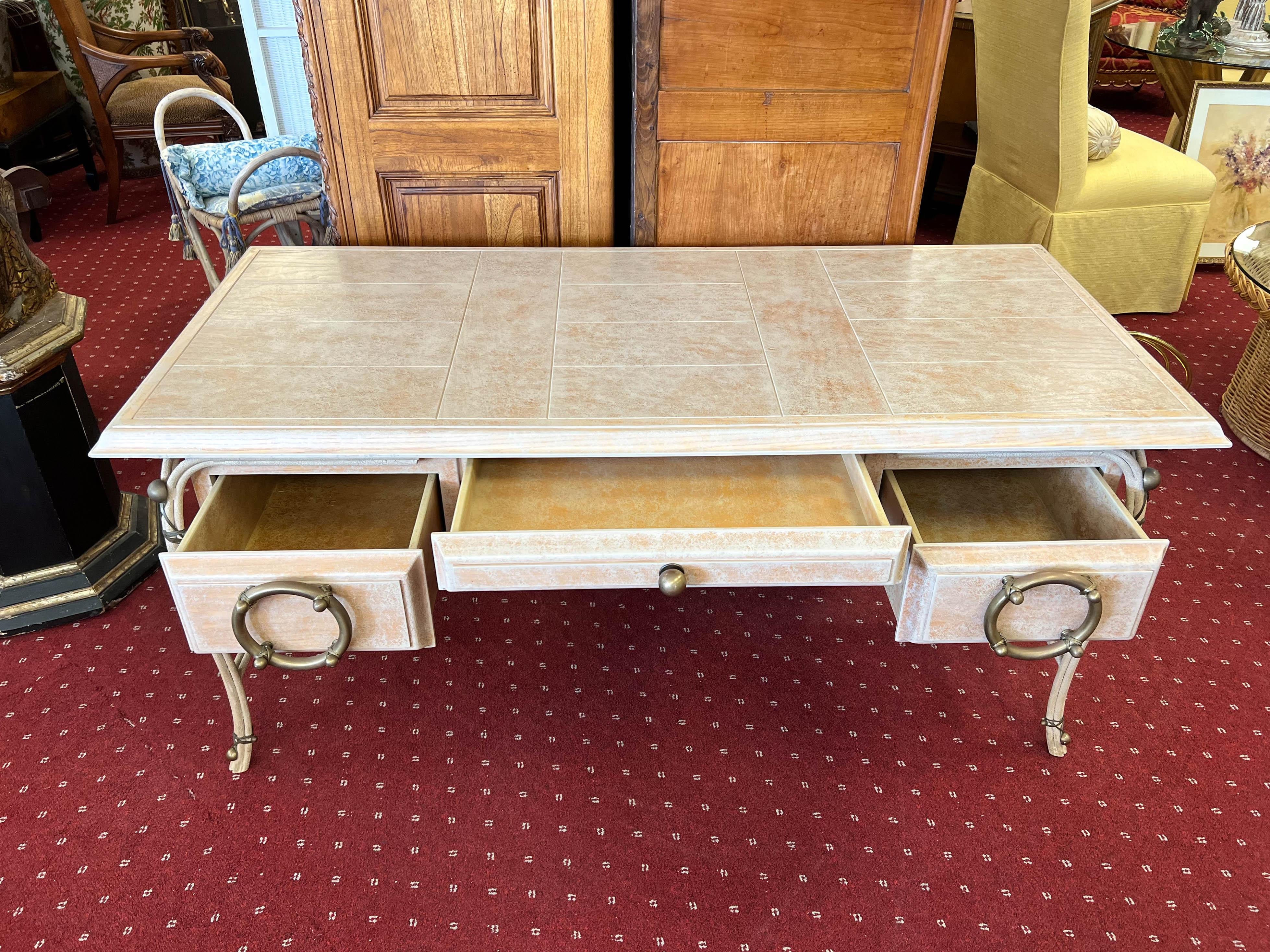 Late 20th Century Nautical Style Executive Desk For Sale