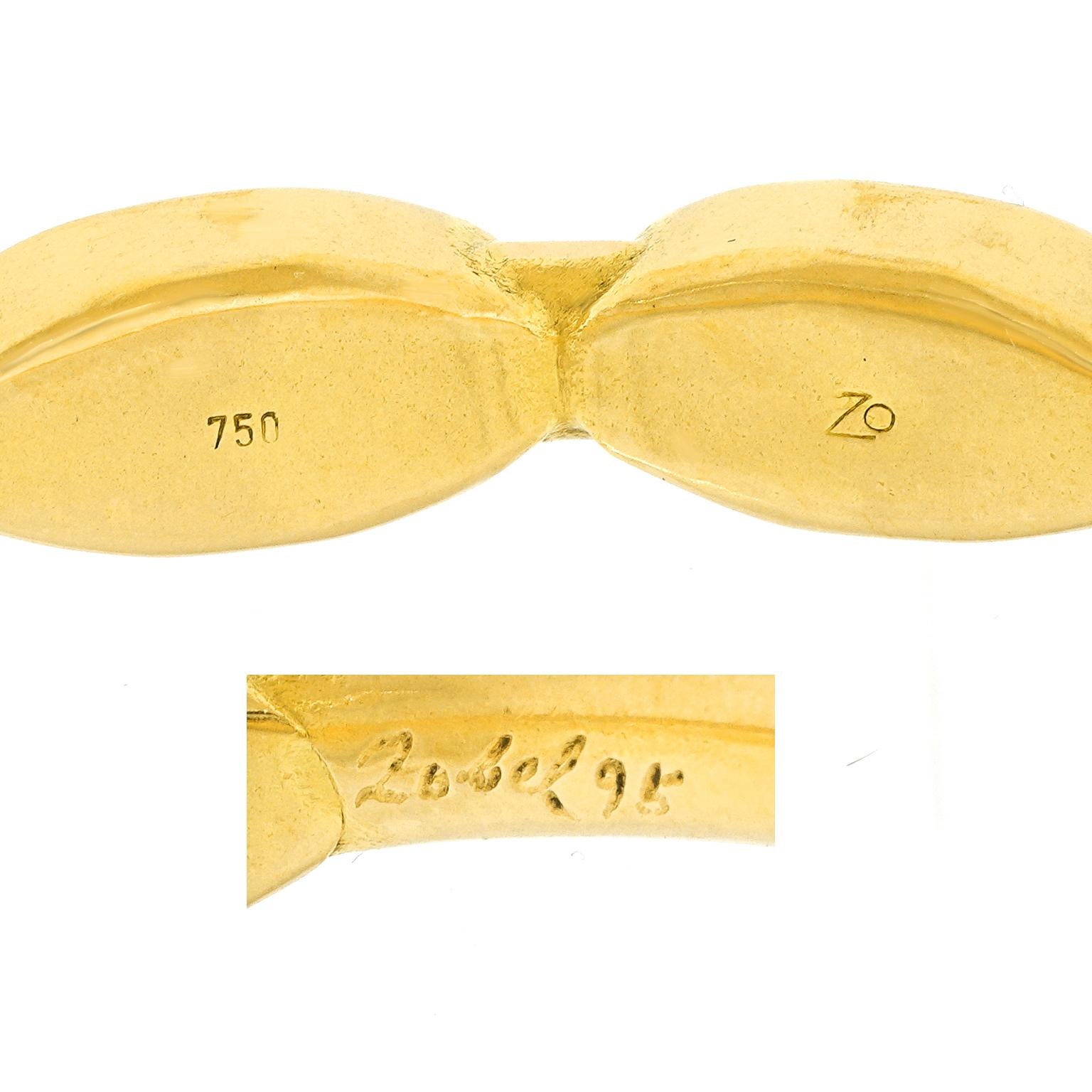 Bracciale d'oro modernista di Michael Zobel, unico nel suo genere In condizioni ottime in vendita a Litchfield, CT