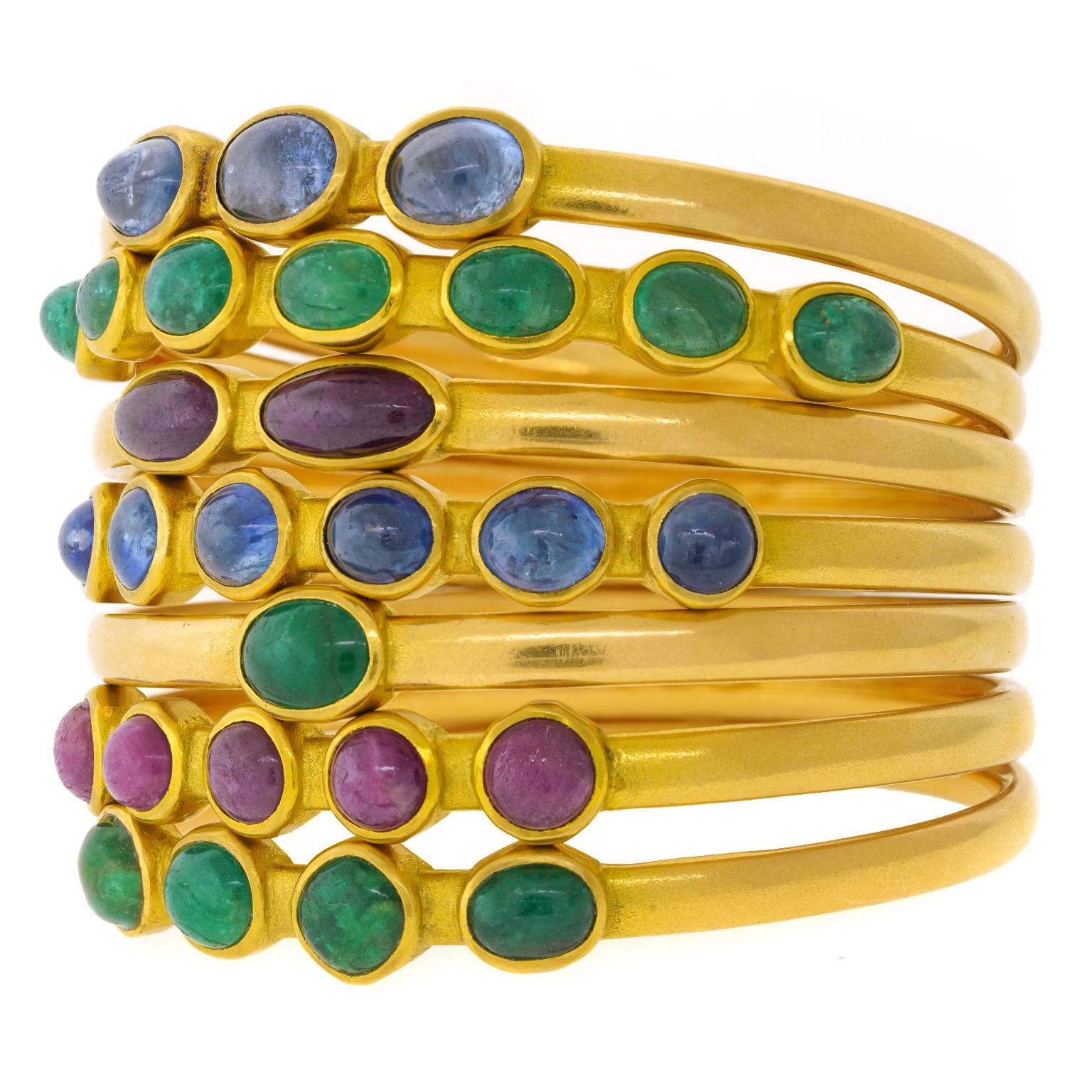 One-of-a-kind Michael Zobel Modernist Gold Bracelet For Sale 4