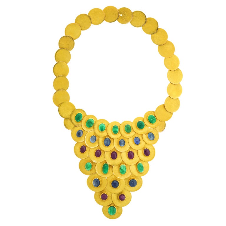 Oneofakind Michael Zobel Modernist Gold Necklace For Sale at 1stDibs