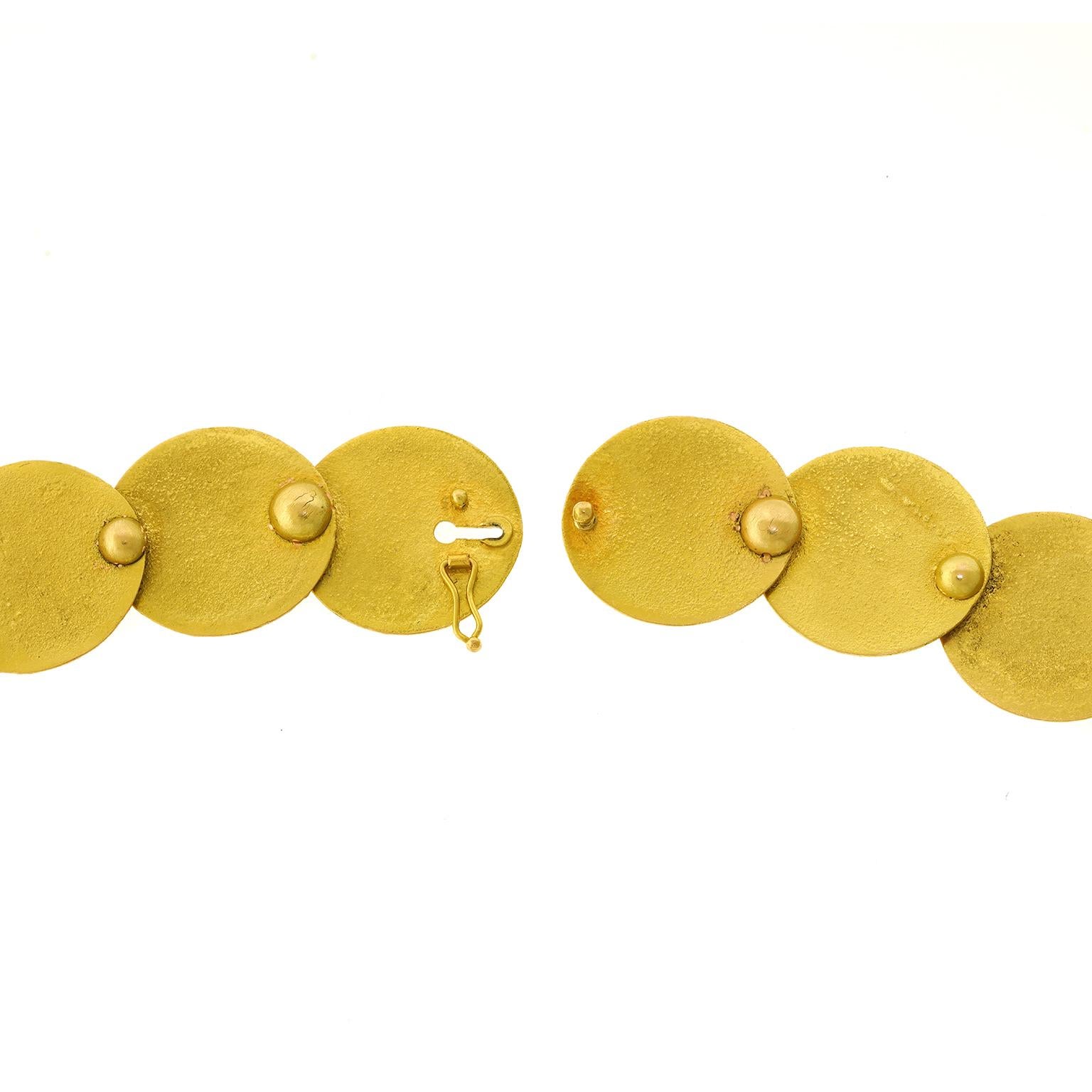 One-of-a-kind Michael Zobel Modernist Gold Necklace In Excellent Condition For Sale In Litchfield, CT