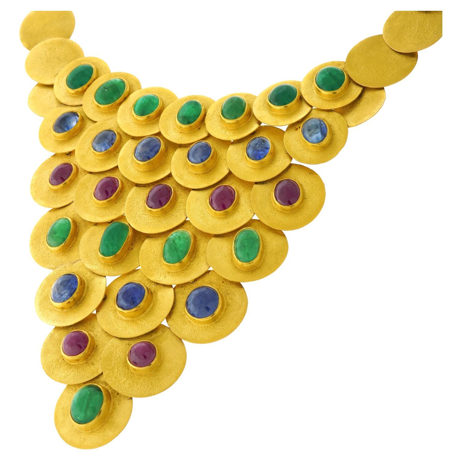 One-of-a-kind Michael Zobel Modernist Gold Necklace For Sale