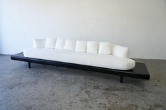 One Of a Kind Mid-Century  1950’s  Black & White 11ft Sofa Style of Pearsall