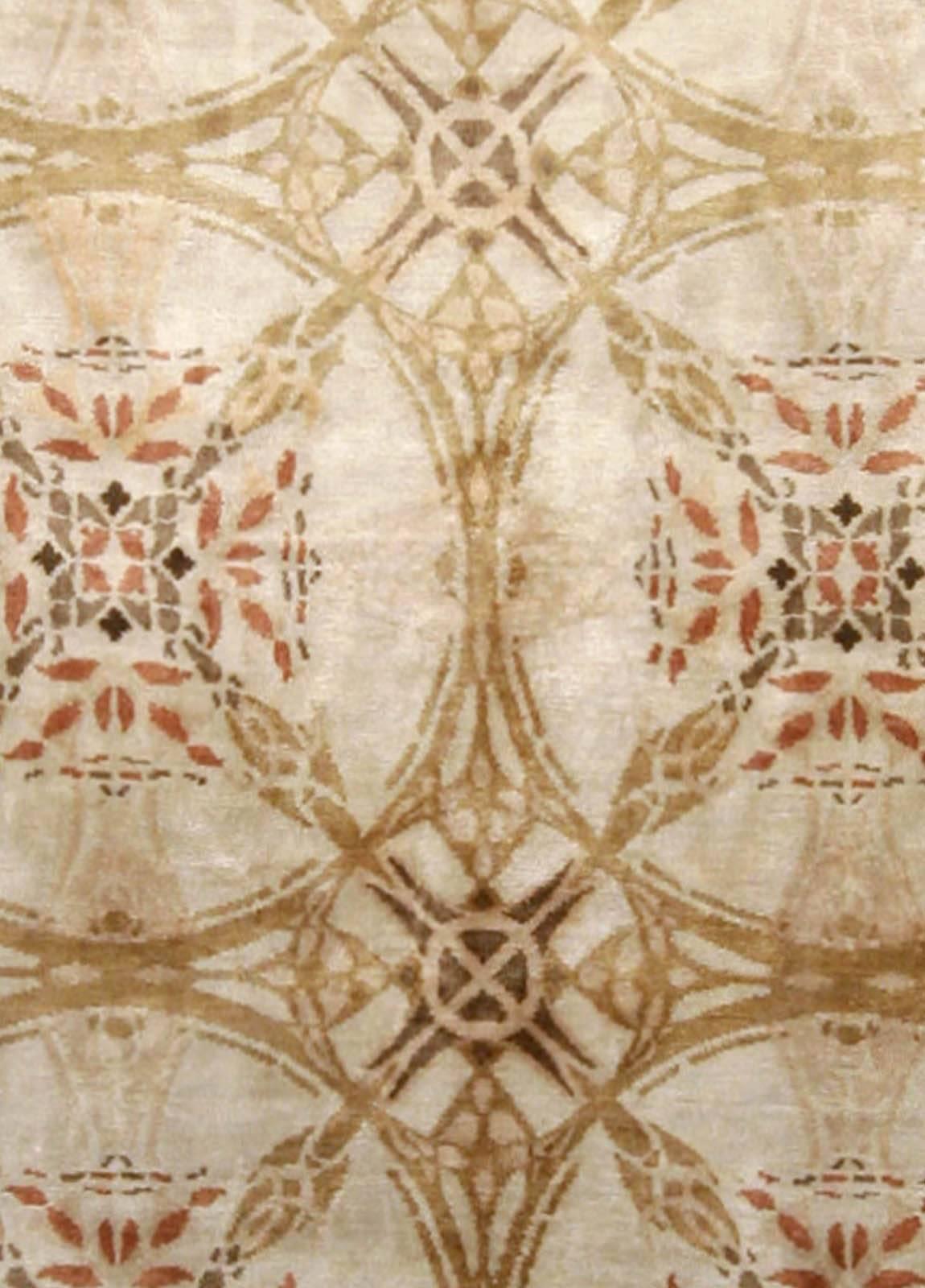 One-of-a-kind Modern Botanic handmade silk rug by Doris Leslie Blau
Size: 8'0