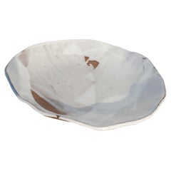 One of a Kind Modern Ceramic Serveware Helen Platter with Layered White Glaze