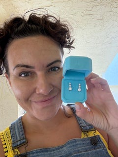 One of a kind MODERN english lock diamond earrings 14KT gold