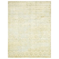 One-of-a-Kind Modern Wool Hand Knotted Area Rug, Champagne